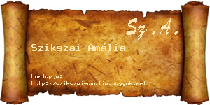 Szikszai Amália névjegykártya